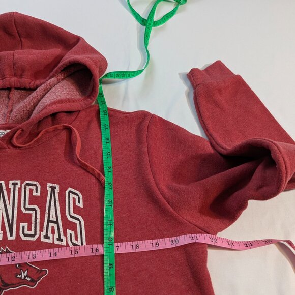 Blue 84 Brand Arkansas Razorback Cropped Hoodie Size Medium Dark Red (Cardinal) - Picture 4 of 9